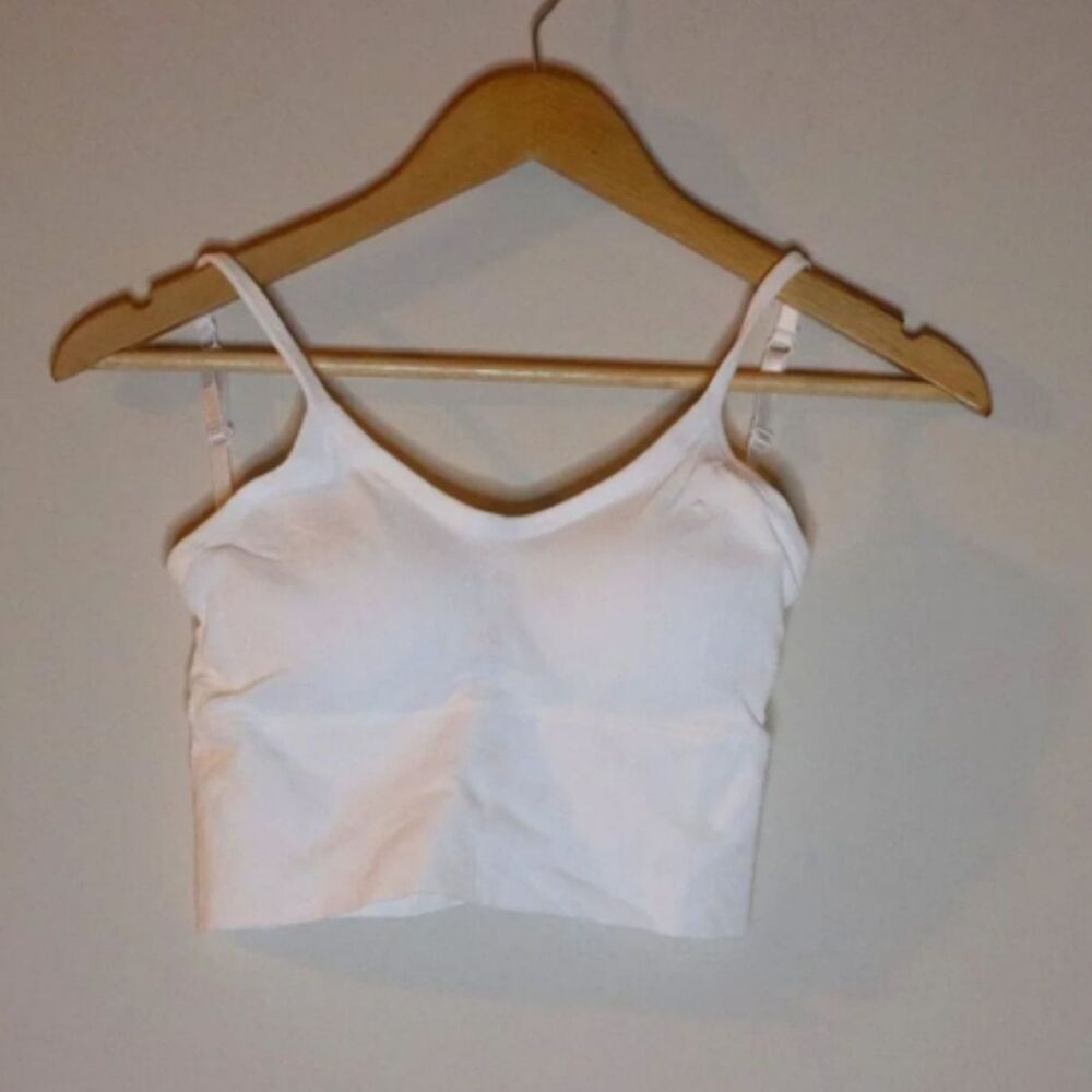 NWT My Slim Belle White Bralette Junior L/XL Wide Band Cotton Spandex